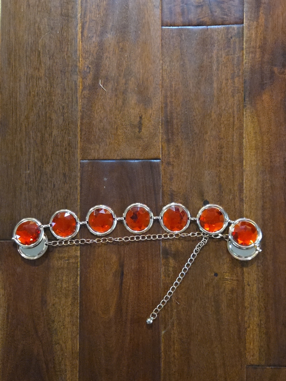 Amazon Gold Belt with Bright Orange Gemstones